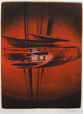 Albert Einstein: Mein Weltbild VII, 1975 (Terry Haass’s last etching, evoking the flight of a bird)