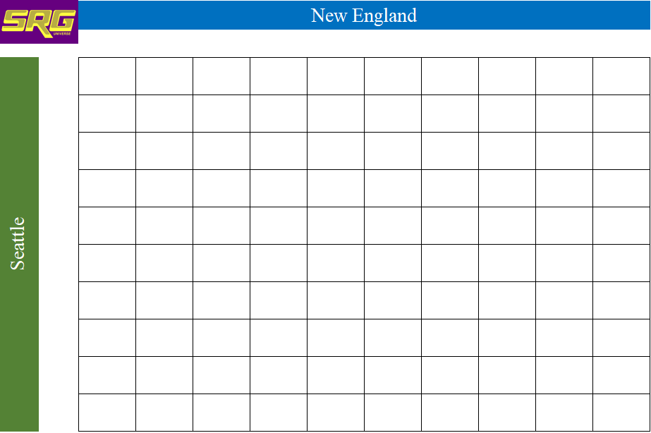 Big Game Squares - Create a Card all 4 quarters! Supershow Sunday