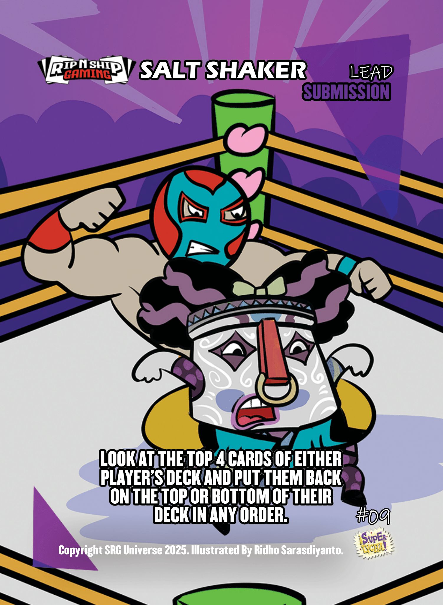 Super Lucha Single Card: #09  Rip N Ship Gaming Salt Shaker