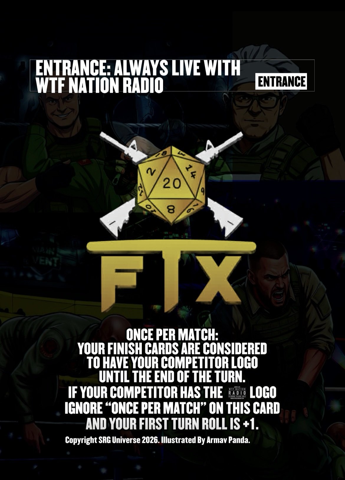WTF Bundle: Comes with 5 Competitors 3 finish cards and an entrance card.