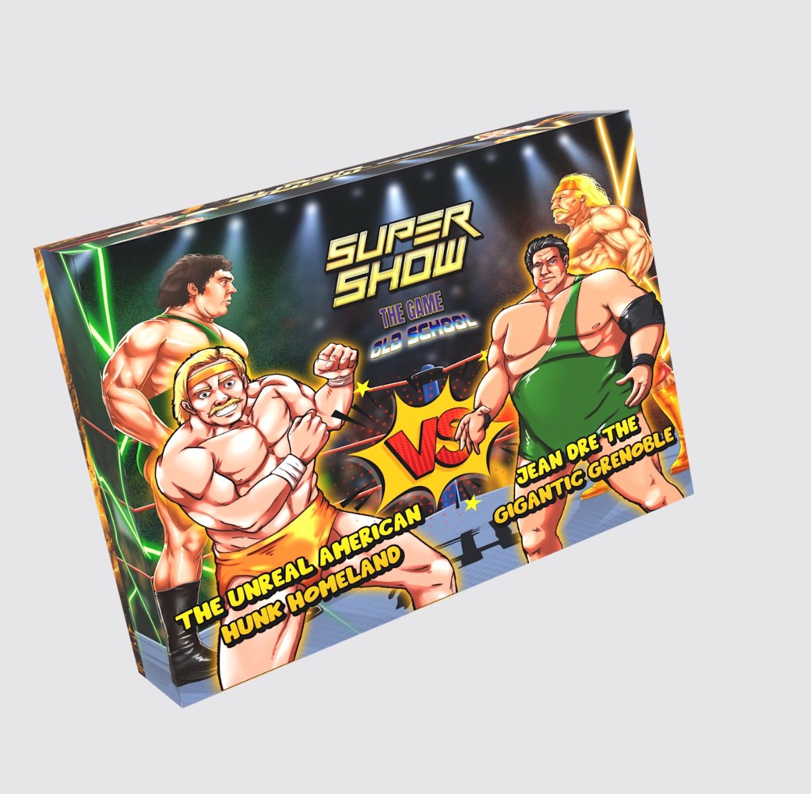 2 Player Starter Deck Hunk Homeland vs Jean Dre The Gigantic comes with 3 stipulation crowd meters