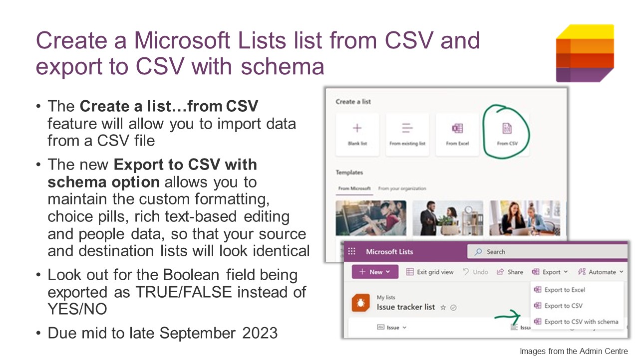 New in Microsoft Lists: Create a list from CSV and export to CSV with ...