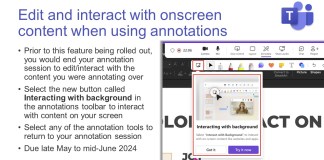 New to Microsoft Teams: Edit and interact with onscreen content when using annotations