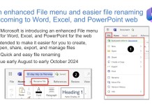 Word, Excel, and PowerPoint web are getting an enhanced File menu