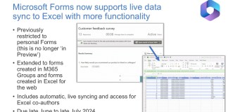 Microsoft Forms now supports live data sync to Excel with more functionality