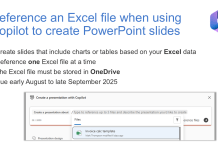 Reference an Excel file when using Copilot to create PowerPoint slides