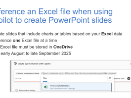 Reference an Excel file when using Copilot to create PowerPoint slides