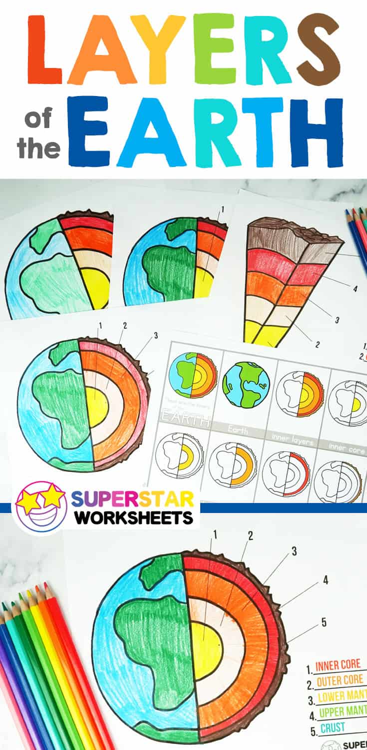Layers of the earth worksheets