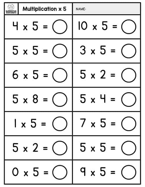 Math worksheets multiplication 3rd grade