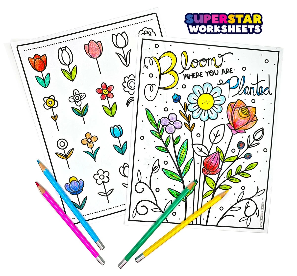 Flower coloring pages
