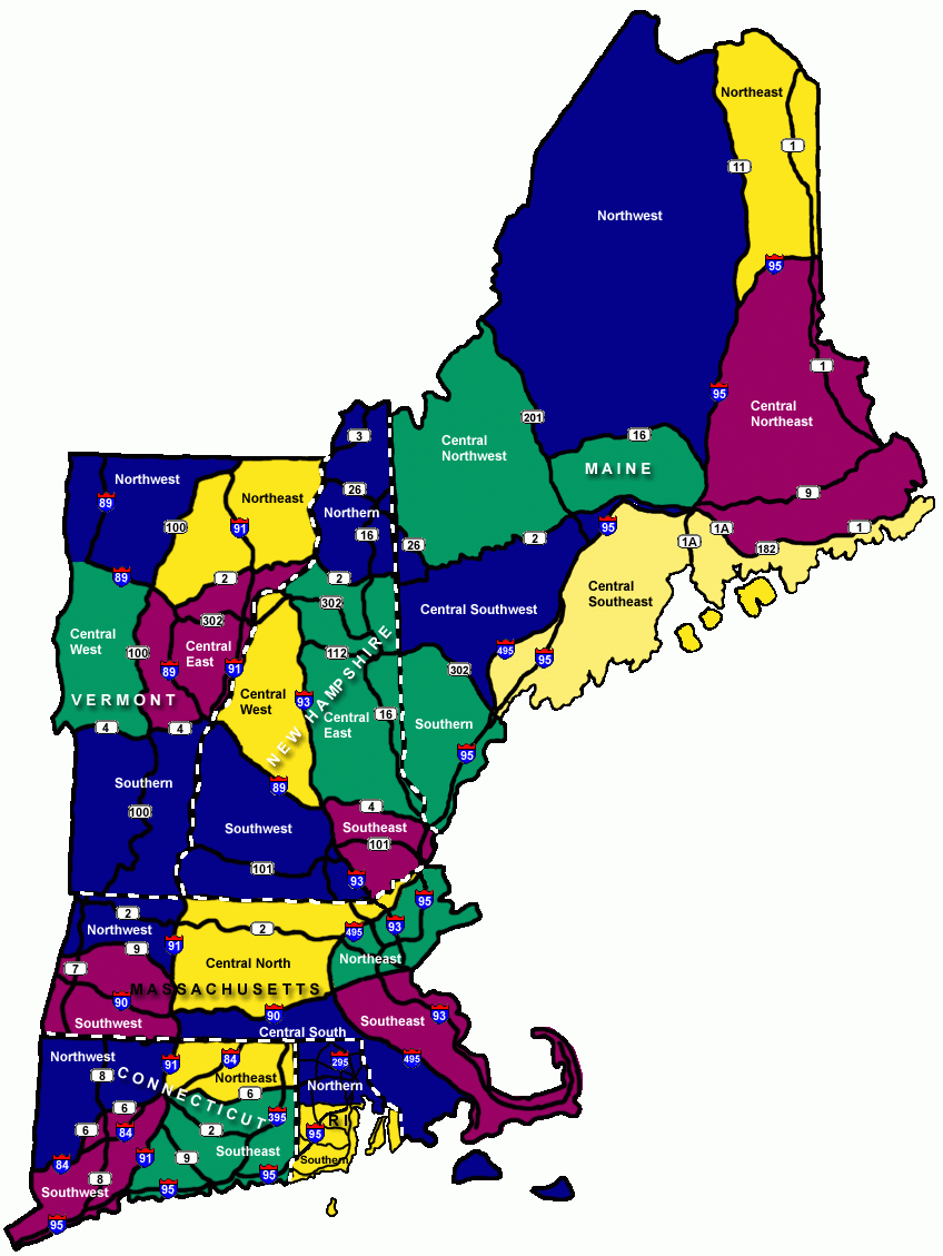 Printable New England Map Super Star Worksheets.
