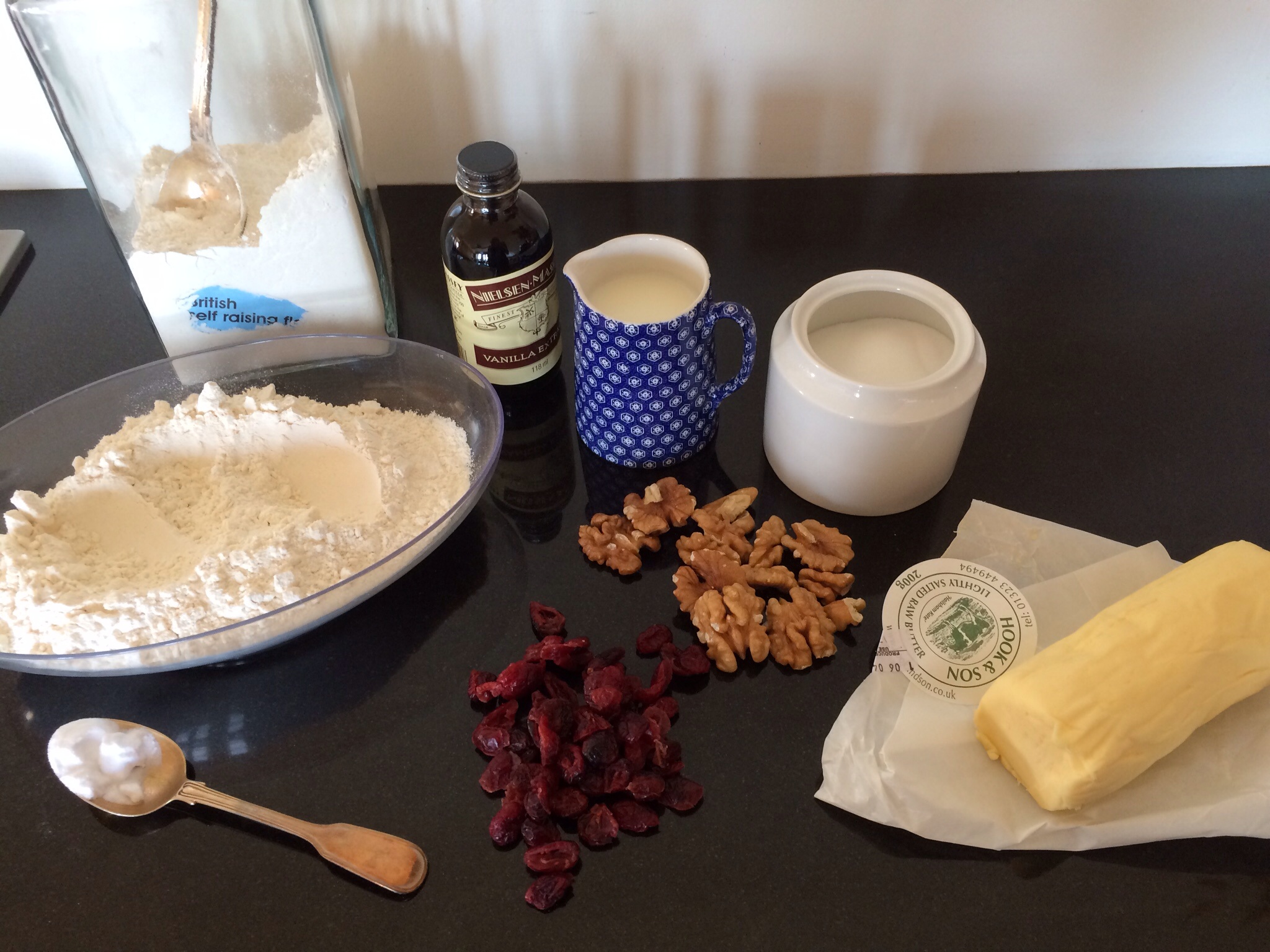 Cranberry and walnut scones