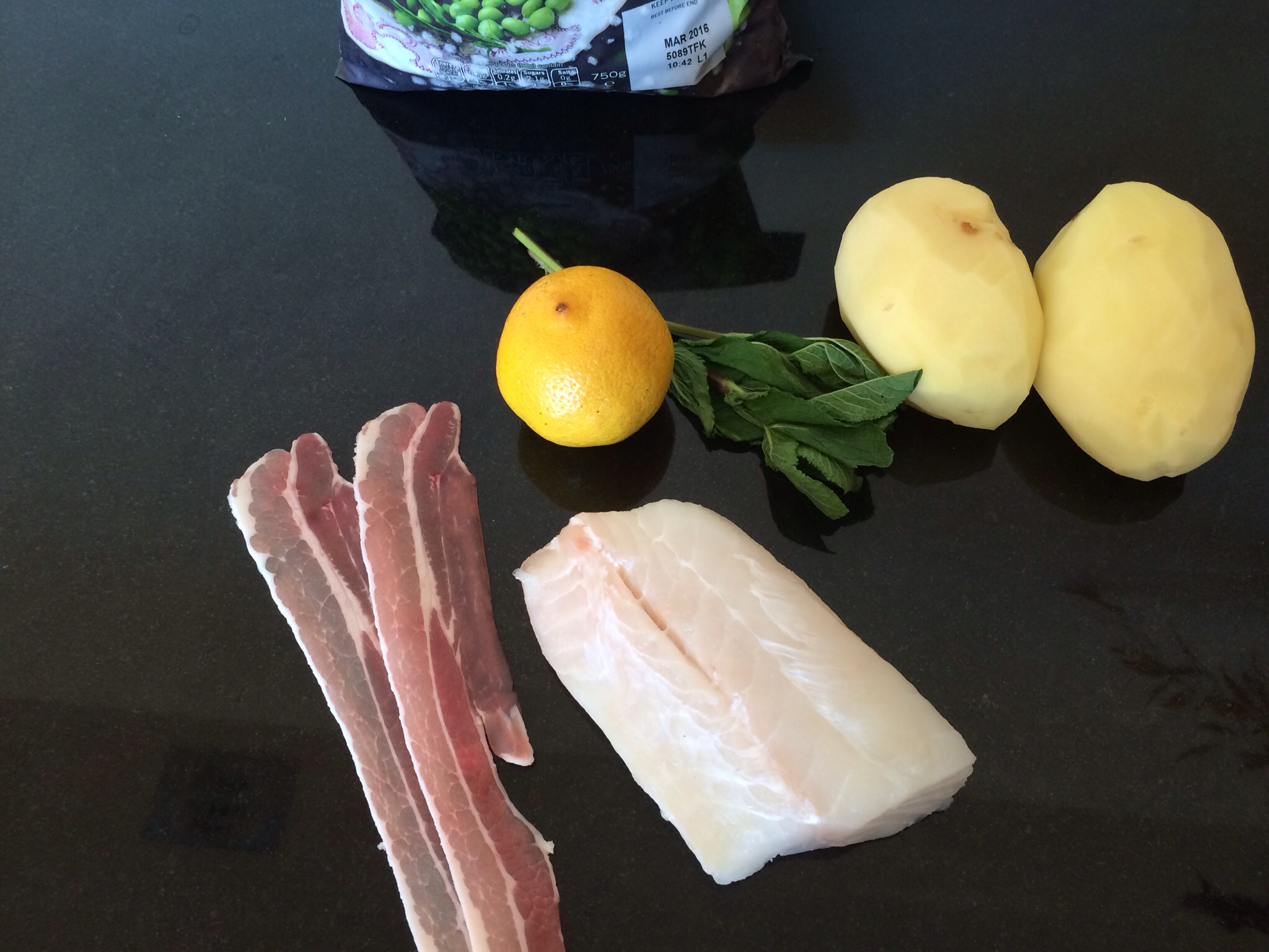 Cod and mushy pea mash