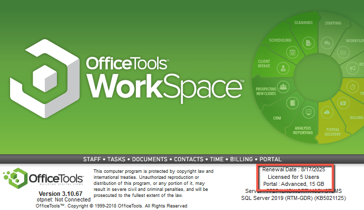 How many licenses do i have in officetools by caret
