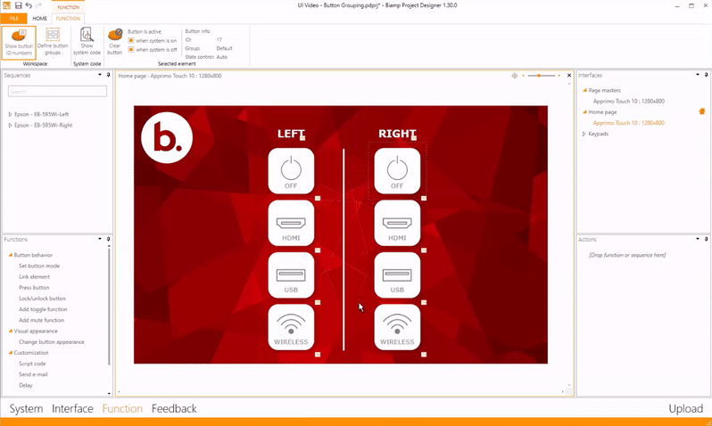How Does Button Grouping Effect My Project Biamp Cornerstone - Gorgeous Space Texture - Desktop
