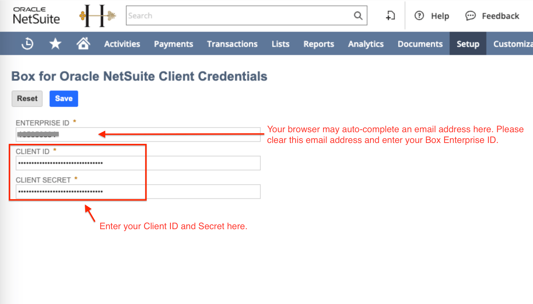 Installing the box for oracle netsuite bundle v3