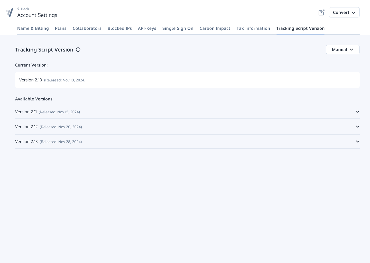 Tracking Script Version Management - Premium Light Picture - HD