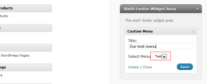 The custom menu widget | Air du temps