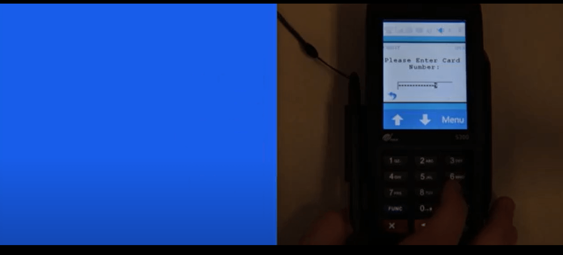 Manual card details entry on pax s300