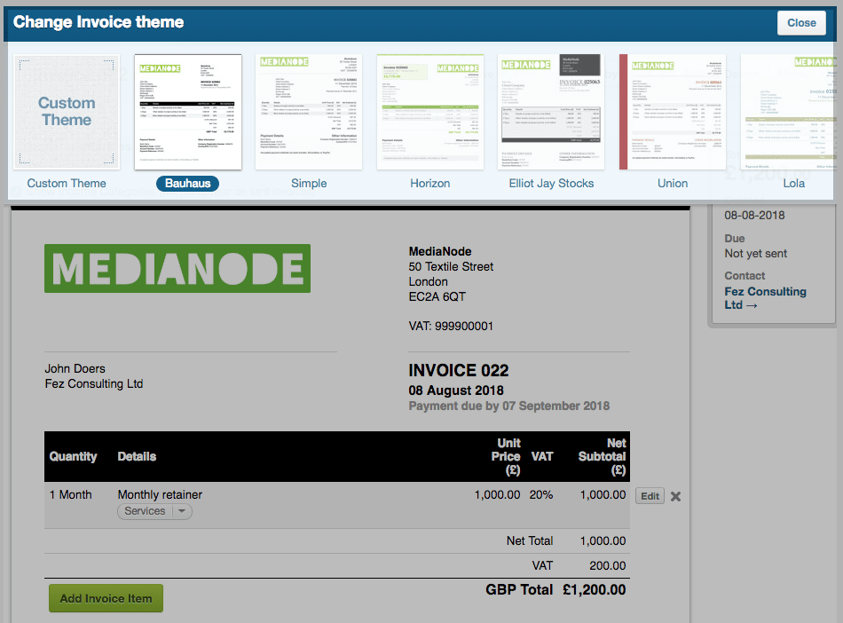 Invoice Templates Creating A Custom Invoice Theme With Css Freeagent