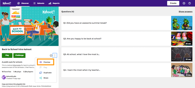 How Can I Preview Play A Kahoot Alone Help And Support Center Explore our featured games.