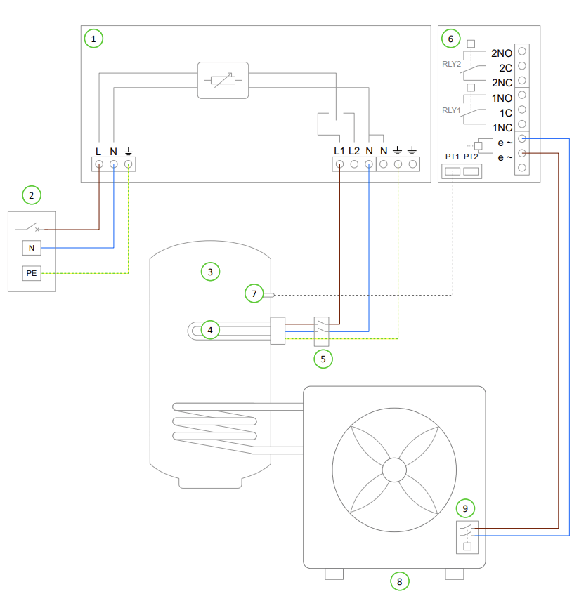 Heat pump with water heating