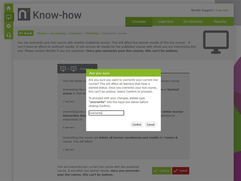 How To Overwrite An Existing With Another Course Nimble Elearning - Creative High Resolution Landscape Arts | Free Download