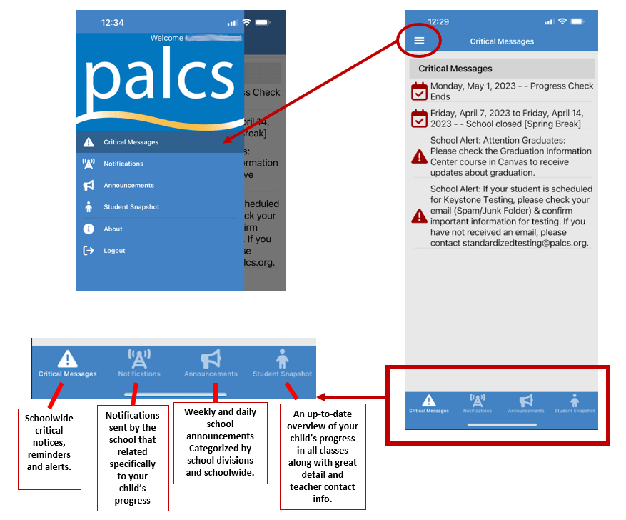 The palcs app