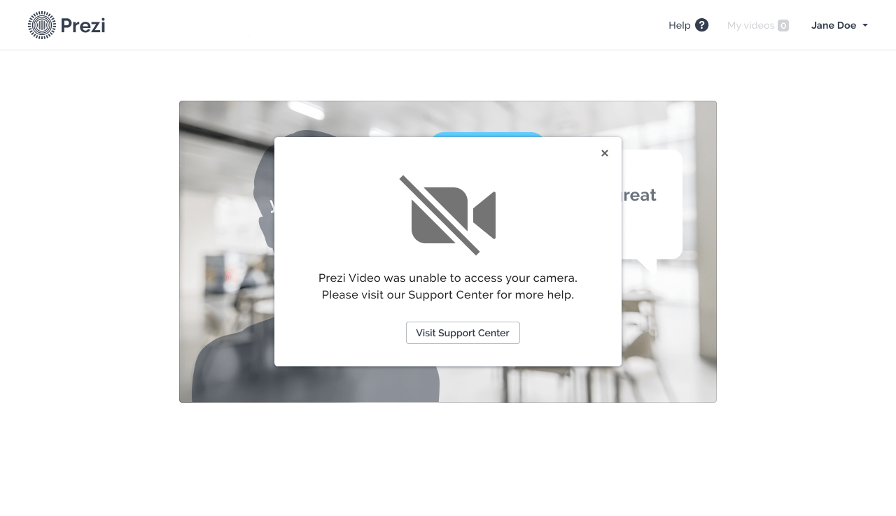 Como Habilitar Tu Camara Y Resolucion De Problemas En Prezi Video Centro De Ayuda De Prezi