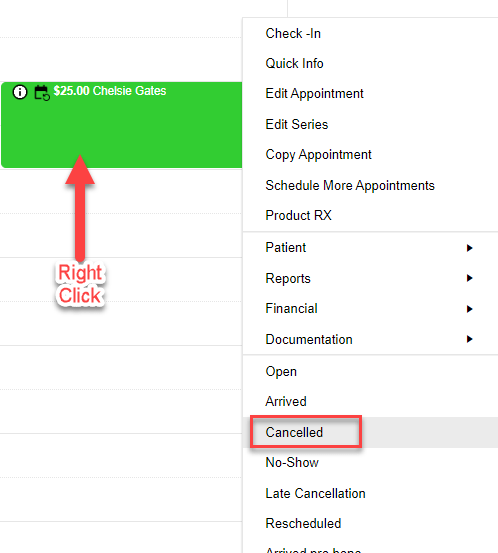 Cancel an appointment