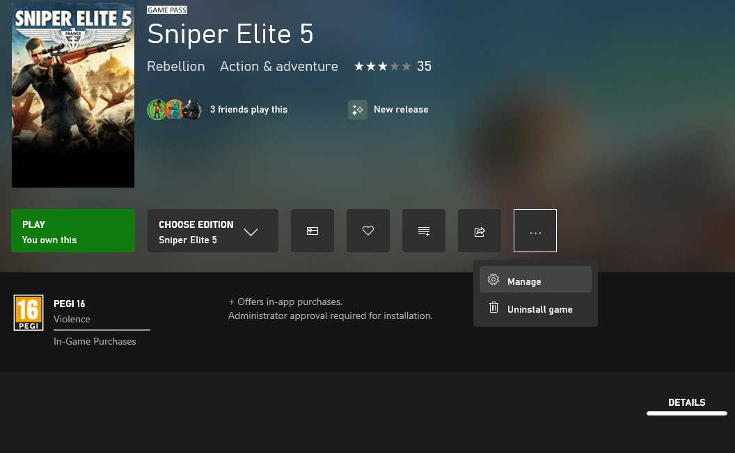 I can't launch the game from windows/xbox game app!