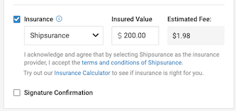 Insure a package
