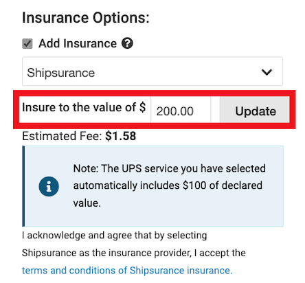 Insure a package