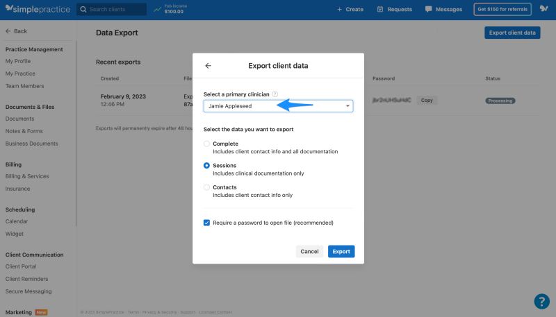 Export Client Data Simplepractice Support - Vintage Arts - Professional HD Collection