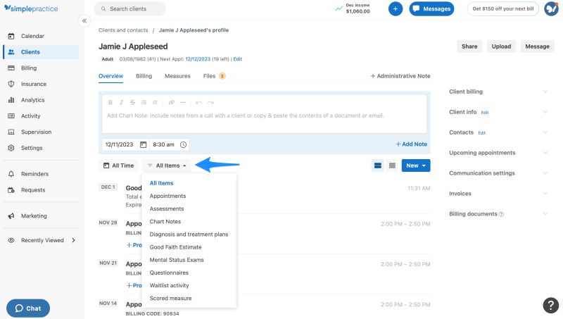 Navigating The Client Overview Page Simplepractice Support - Download Incredible Gradient Photo | Full HD