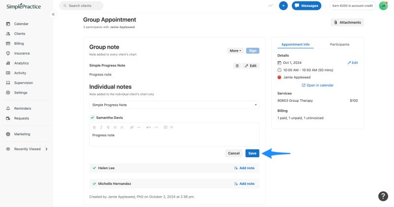 Using Progress Notes For Group Appointments Simplepractice Support - Geometric Texture Collection - HD Quality