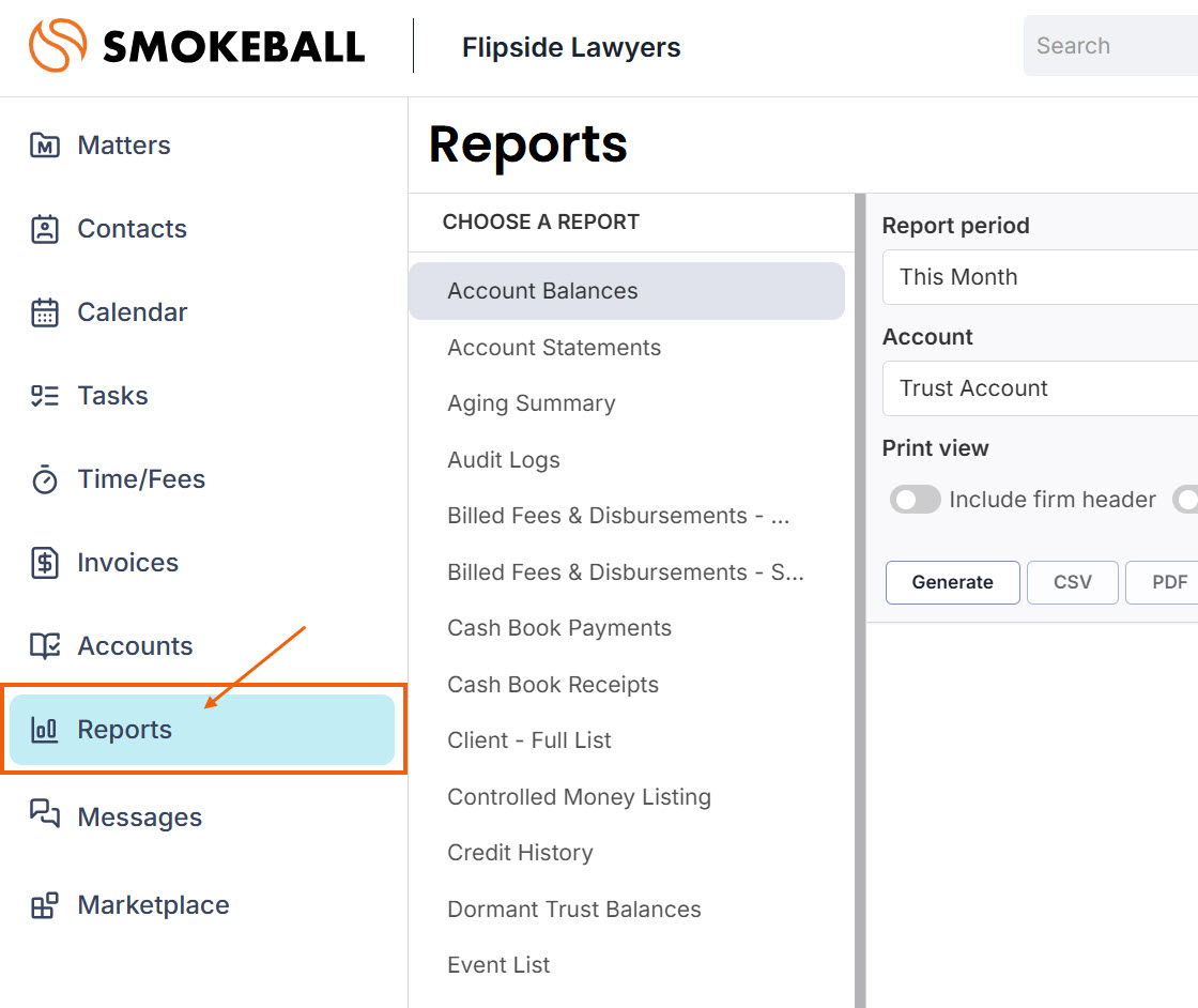Unpaid invoices billing report