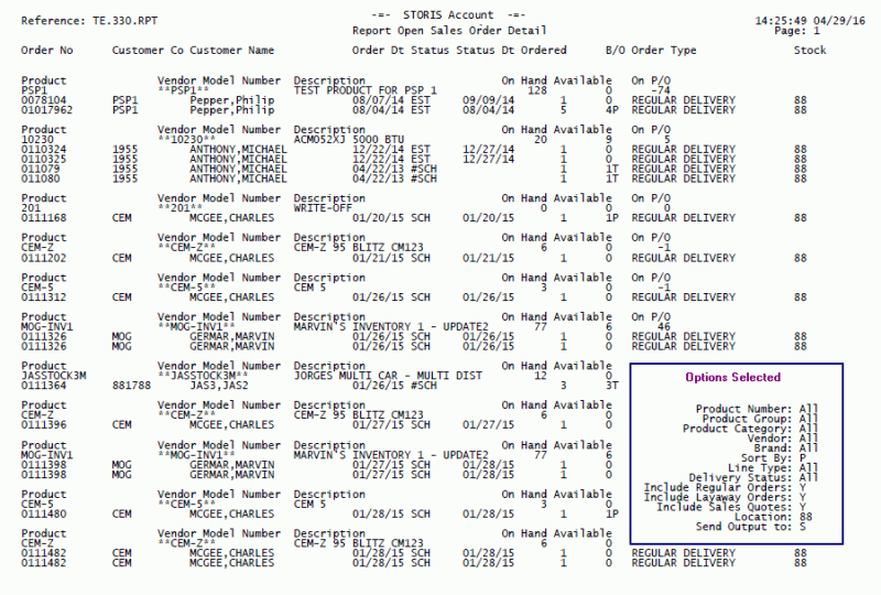 Open Order Report By Item - Premium Vintage Design Gallery - High Resolution