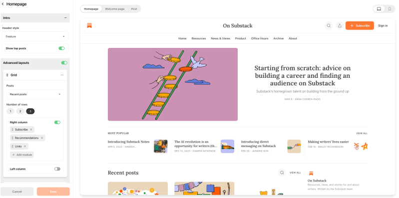 How To Edit Your Publication S Theme On Substack Writing On Substack - Mobile Nature Arts for Desktop