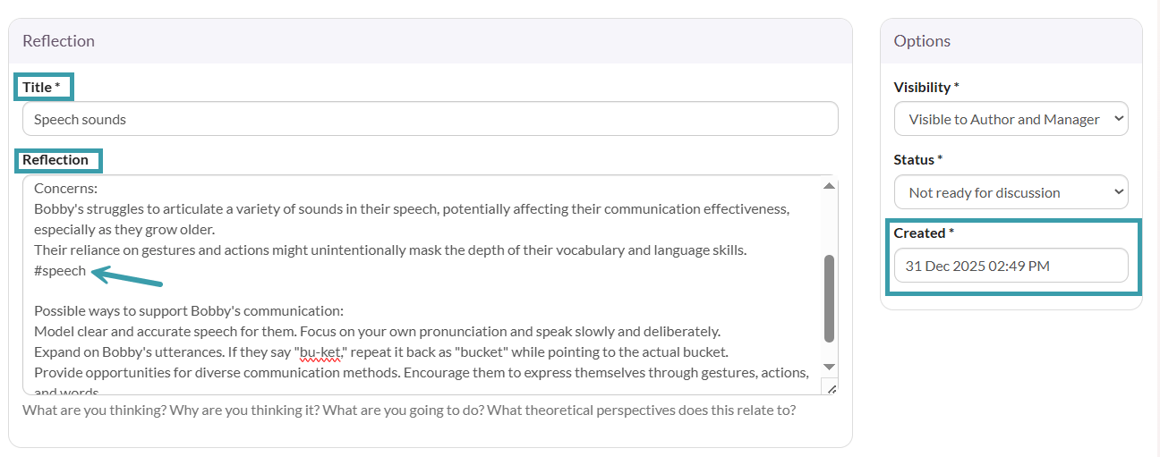Screenshot of reflection example