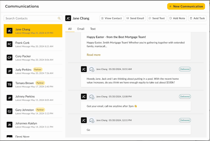 Communications Page Overview - 8K Light Patterns for Desktop