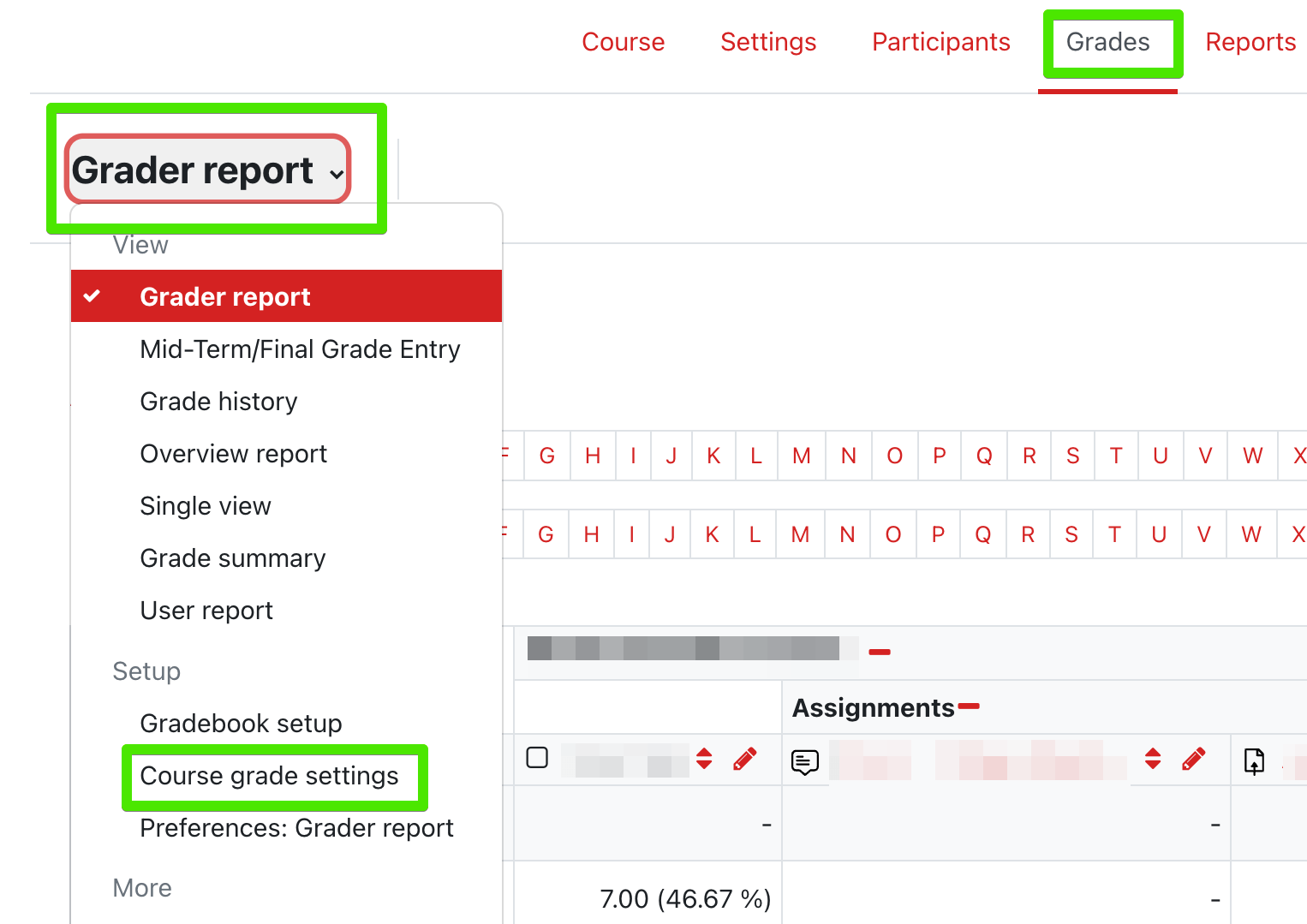 How-to: show percentages in course total grades