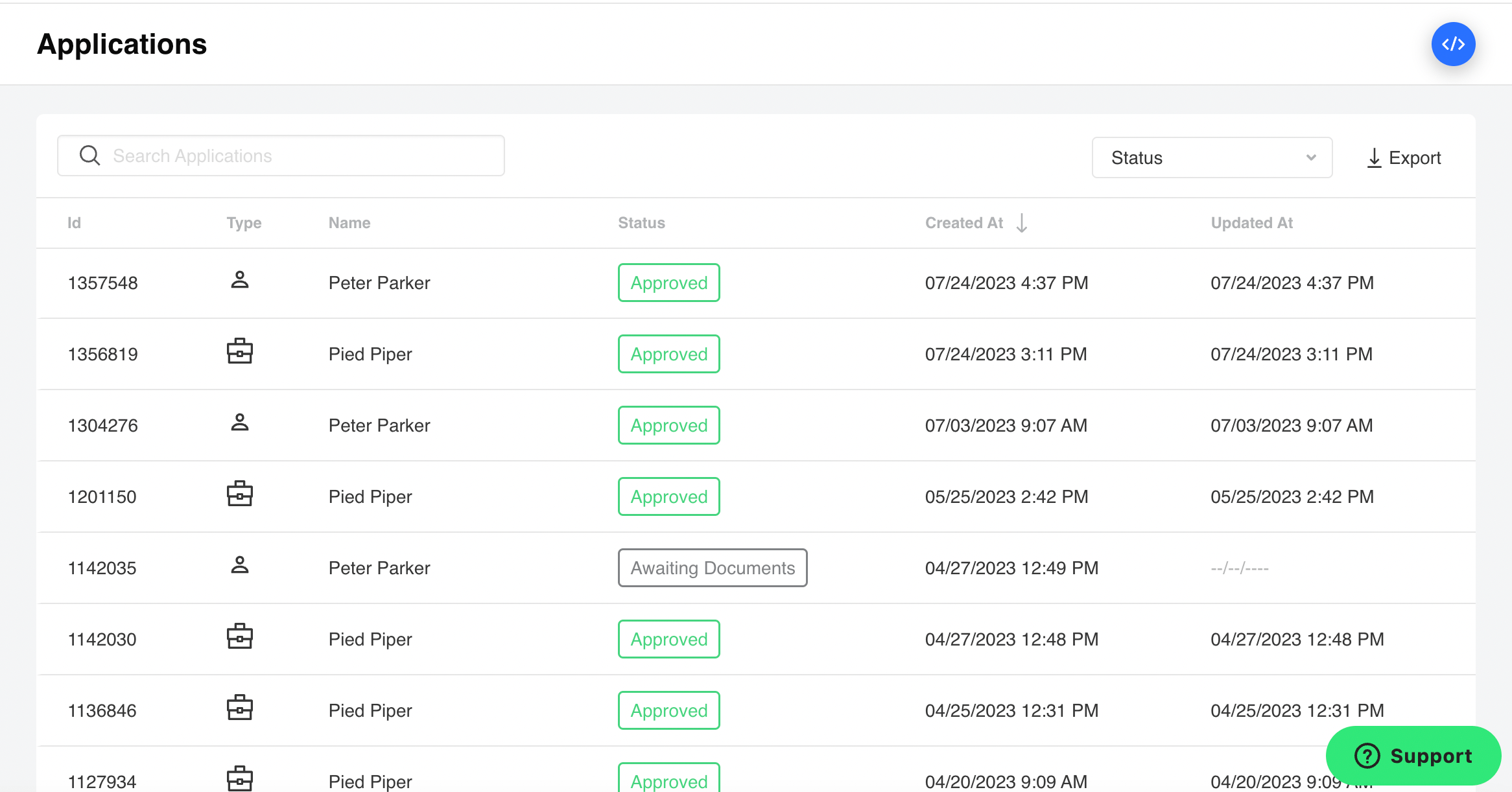 Navigating applications