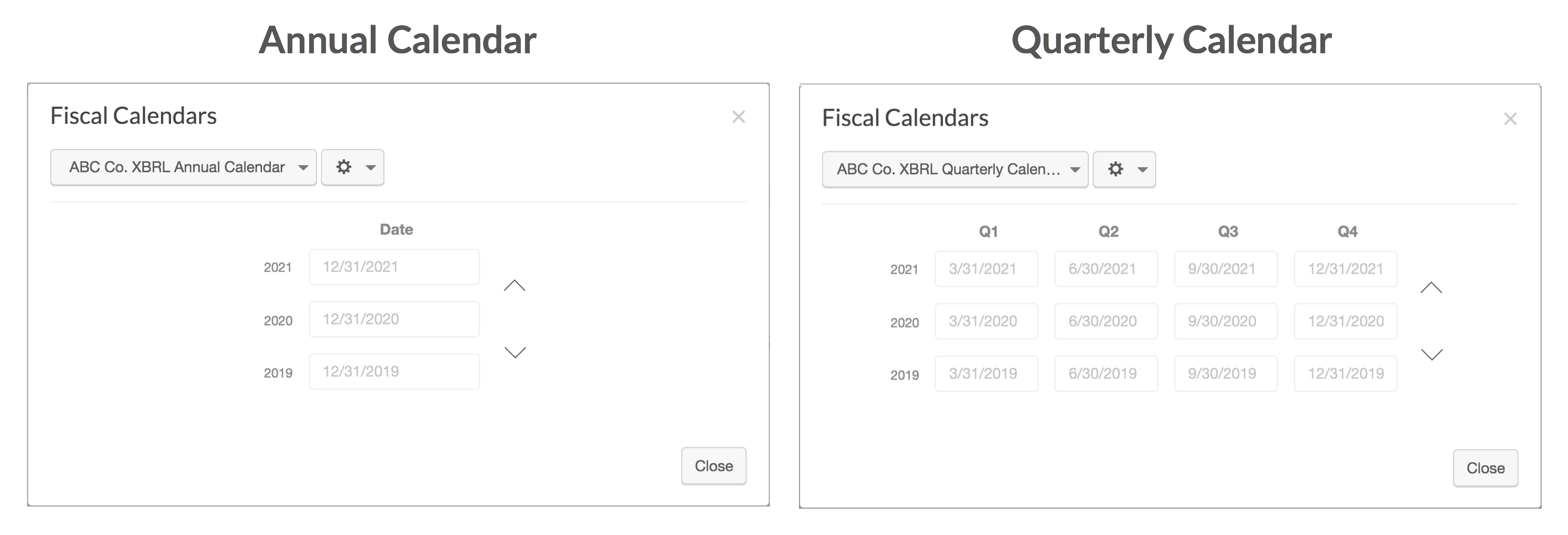 Create and use fiscal calendars