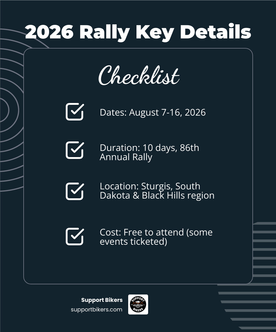 Cheat Sheet to 2026 Sturgis Rally Dates