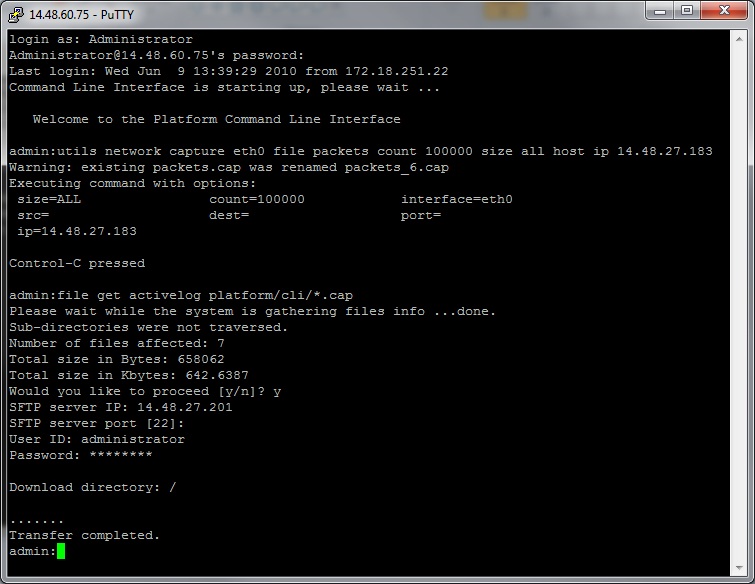 Sftp by default uses port 22, which is the default port for ssh. Packet Capture on CUCM Appliance Model | IP Telephony