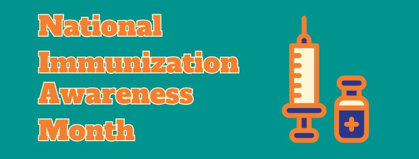 NationalImmunizationAwarenessMonthwithImageofSyringeandMedicineVile