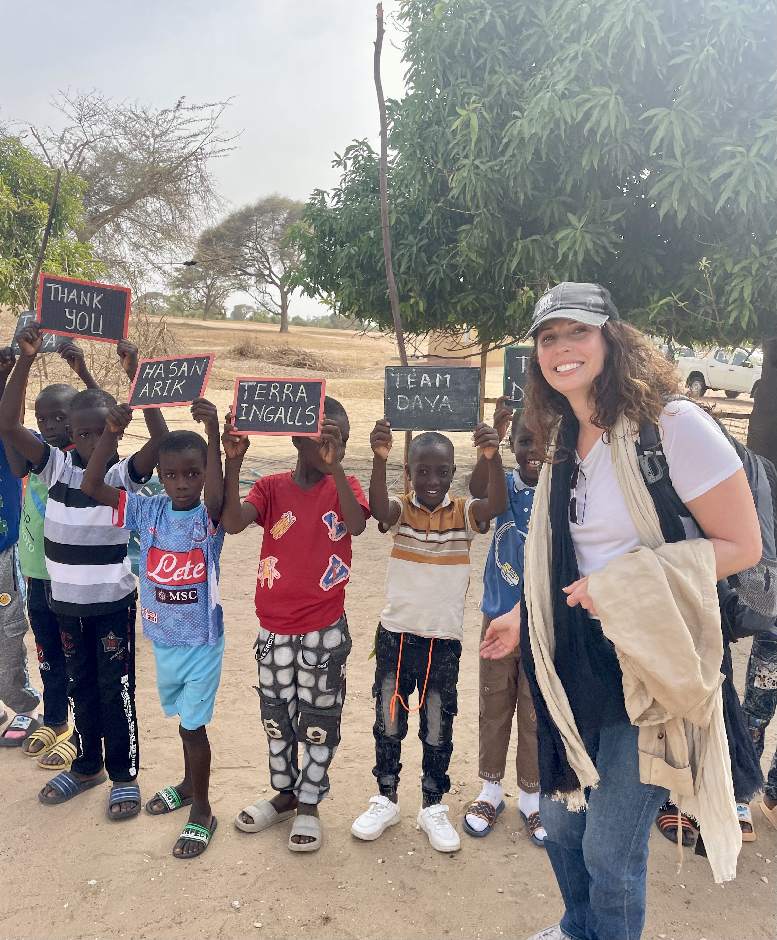 (PHOTO: Team Dayā member Terra Ingalls arrived in Nguiddine Keur Sara, Senegal on June 24, 2024 to a warm welcome.)