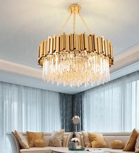 Roberto Crystal Chandelier, Polished Gold