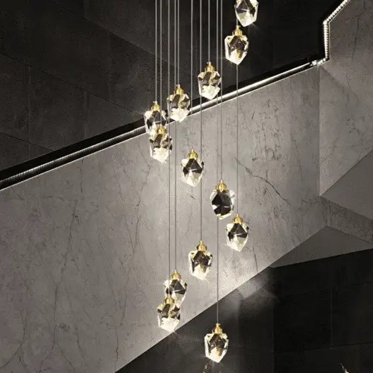 Versatile Diamond Crystal Pendant Light Chandelier